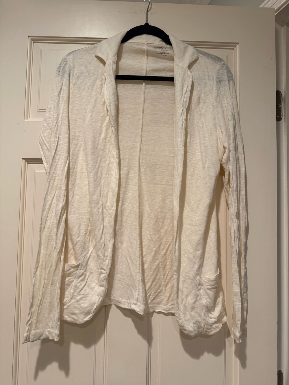 Majestic Filatures Paris Cream Knit open Blazer